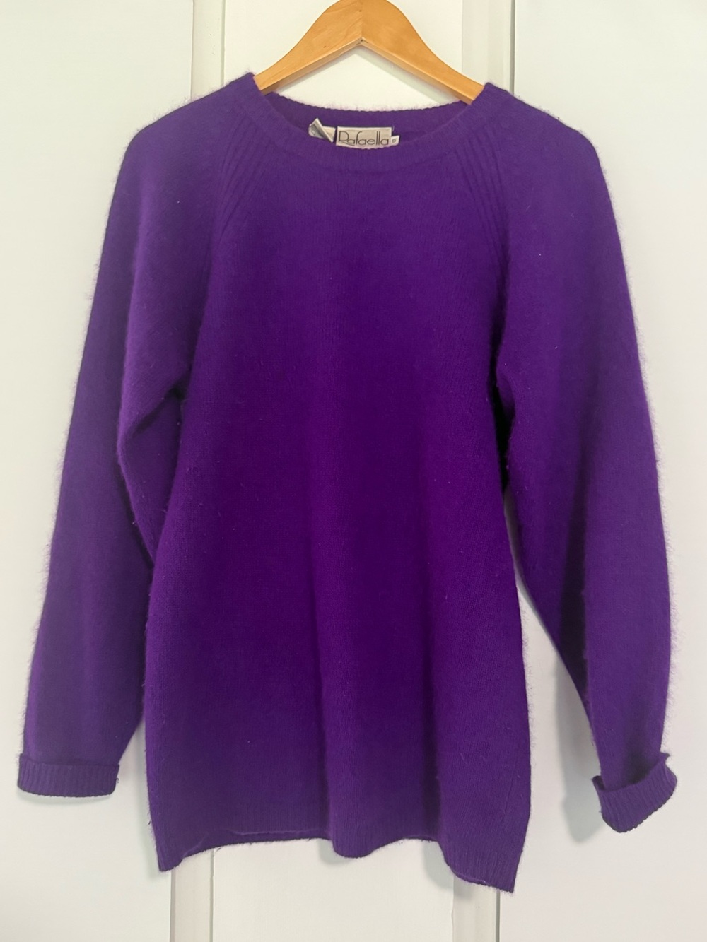 Rafaella Vintage Purple Angora-Lambswool-Nylon Blend Sweater Size M spring, fall